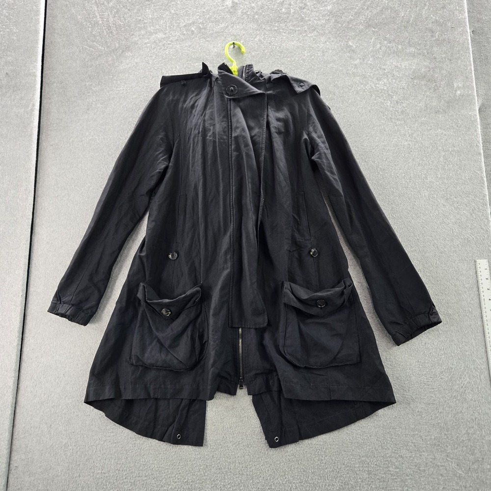 L'Agence Women Jacket 3 Black Faux Fur Collar Mob Wife Trim Button Long Sleeve